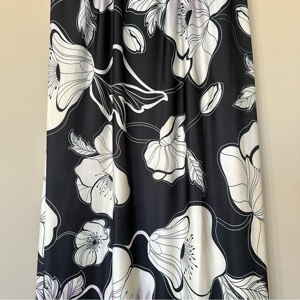 Vintage Y2K Women XL Wet Seal Maxi Dress Halter Tropical Floral 90’s Hawaiian - Picture 4 of 7